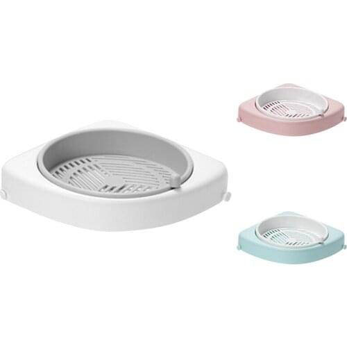Bathroom Rotating Triple-Cornered Shelf Toilet Rotating Shelf Spinning Corner Shelf Bathroom Kitchen Storage Rack