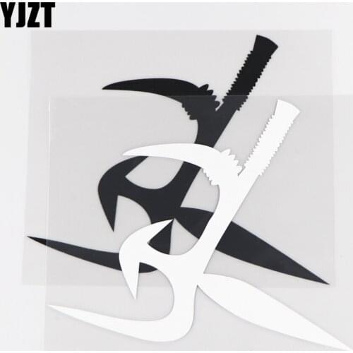 YJZT 14.2CM×17.0CM Creative Vinyl Body Decal Personalized Combat Cold Weapon Aggressive Sharp Cutlass Car Sticker 1C-0058