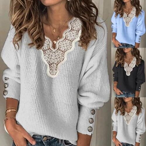 Sweaters For Women 2020 Sweater Oversize White Vintage Winter Women V neck Knitted Warm Cropped Korean Sweater Womens Blouses