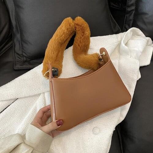 2021 Winter Plush Shoulder Bag Fashion Handbags Designer Underarm Bags For Women Small Top Handle Tote Bags