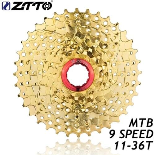 ZTTO MTB mountain bike Fietsonderdelen 9s 27s speed golden gold free wheel cassette 11-36 t voor onderdelen M370 m430 M4000 M590
