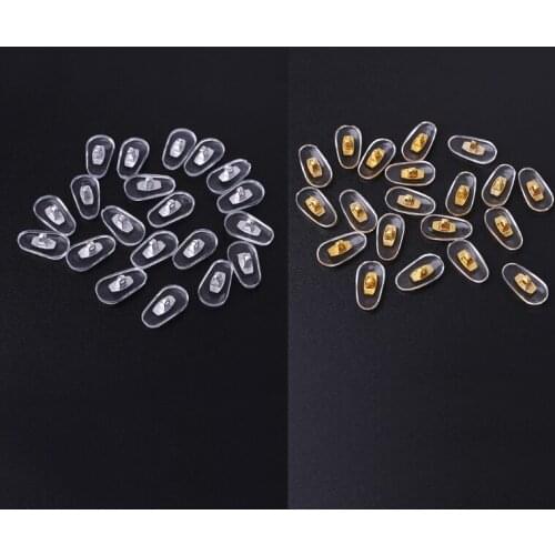 10 Pairs/Lot Golden PVC Glasses Anti Slip Aluminum Conductor Silver Nose Pads Gold, Silver