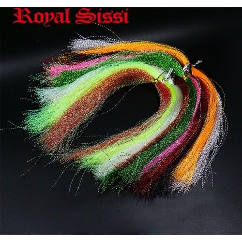 20packs 10colors assorted fly tying twisted Flashabou Holographic Tinsel big volume Flash Tinsel sabaki rig fly Tying Materials