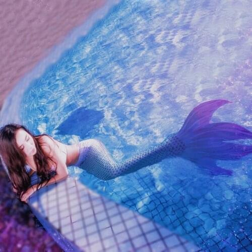 3pcs/set Adults Swimsuit Mermaid Tail with Flippers Bikini Swimmable Girl Women Cosplay Costume Women Mermaid Tails for Swimming