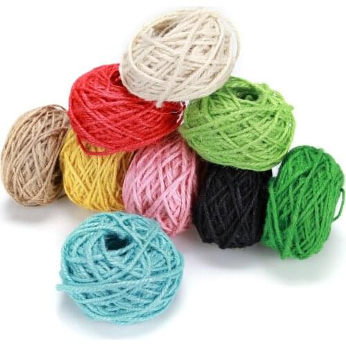 5Roll 25m Natural Burlap Hessian Jute Twine Cord Hemp Rope String 1.5mm Rustic Wrap Gift Packing String Wedding Decoration DIY