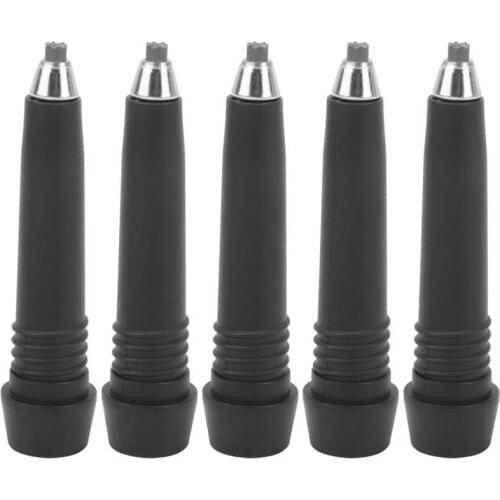 5pcs Alpenstocks Accessory Sturdy Tungsten Manganese Steel Rod Tip Spare Foot Cover Black Hiking Accessories