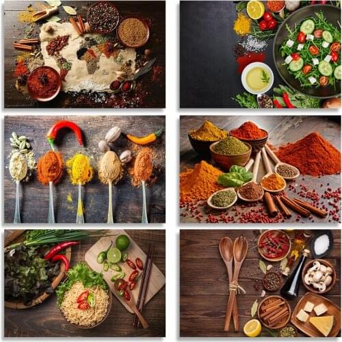 DIY 5D Diamond Painting Kitchen Food Ingredients Colorful Theme Diamond Embroidery for Kitchen Decoration Accessories