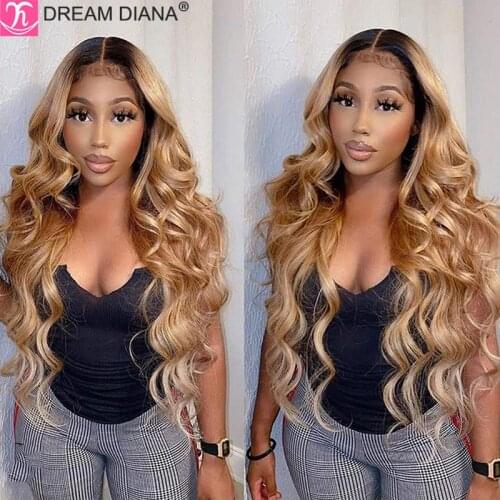 DreamDiana Ombre Brazilian Wigs Remy 13x4 Lace Front Wig Ombre Lace Wig 8" 150 Density 100% Human Hair Front Lace Wig Low Ratio