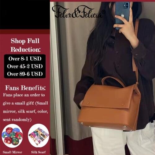 FELIX & FELICIA Ladies Fashion Handbags Shoulder Bags For Women 2020 Simple Casual Crossbody Genuine Leather Messenger Tote Bag
