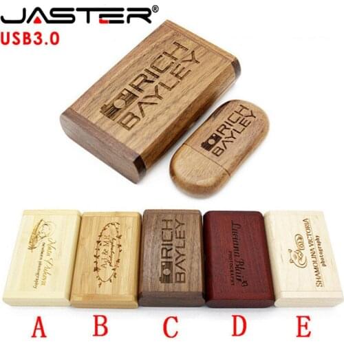 JASSTER 1PCS free custom logo USB 3.0 Flash Drive Memory Stick+Packing Box pendrive 4GB 8GB 16GB 32GB 64GB photography gift