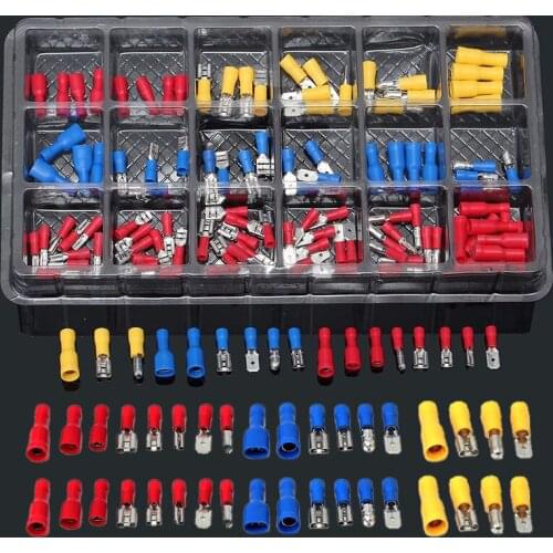 120pcs 22-10AWG Insulated Electrical Crimp Connector Wire Terminals Assorted Kit Red/Blue/Yellow