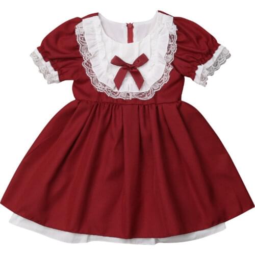 Red Dress For Girls Toddler Kids Baby Girls Party Birthday Pageant Wedding Dress Lace Bow Princess Formal Tutu Dress
