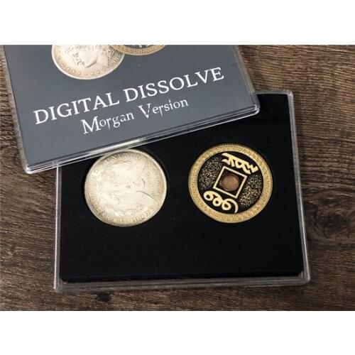Digital Dissolve (Morgan Version) Magic Tricks Close Up Magia Coin Visually Transposition Magie Illusions Gimmick Props Magician