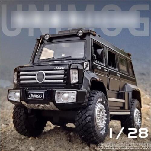 Car Model 1:28 UNIMOGU500 Model Multifunctional Off-Road Vehicle Alloy Car Model Sound Light Door Open Toy Car For Boys Gifts