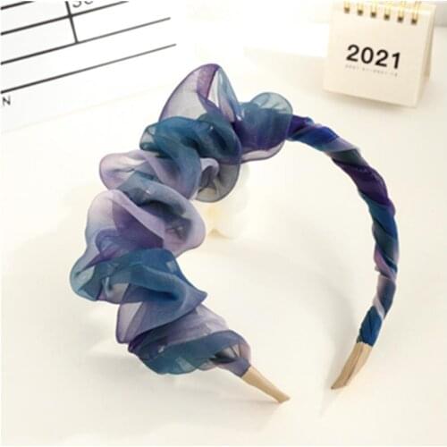 2021 Trendy Women Hair Accessories Print Head Band Pleated Teen Girls Holiday Headwear Hairbands Adults Face Wash Headdress