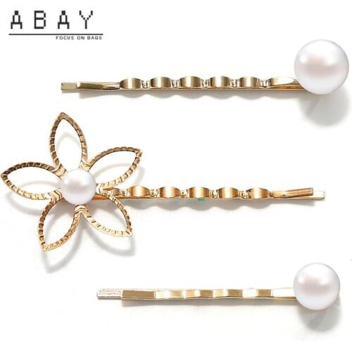 Fashion Women Love Pearl Hairpin New Simple Versatile Gold Bow Temperament Grace High Sense Female Hair Accessories Wholesale