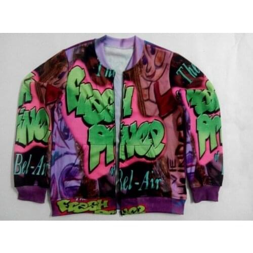 REAL American SIZE Fresh Prince Custom Create your own 3D Sublimation print Zipper Up Jacket plus size