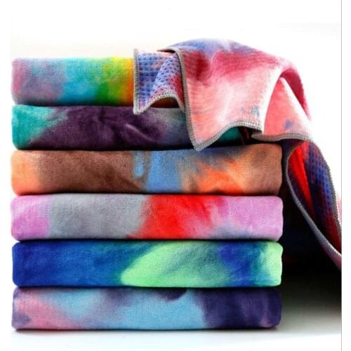 Non Slip Printed Tie-dye Yoga Mat Cover Towel Anti Skid Microfiber Yoga Mat Size 183cm*63cm Shop Towels Pilates Blankets Fitness