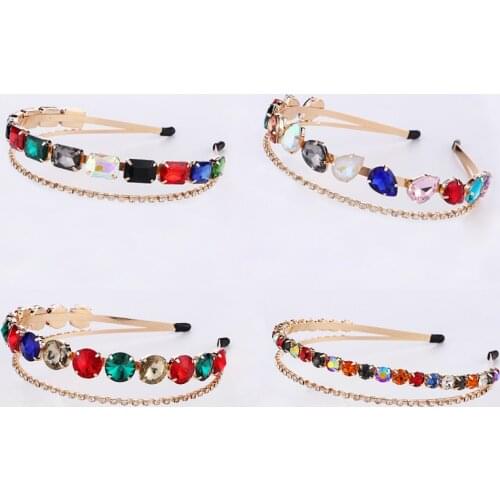 Crystal Tiaras Bridal Hair Accessories Wedding Crowns Rhinestone Double Flower HairBands Female Girls Party Fashion Hair Jewelry