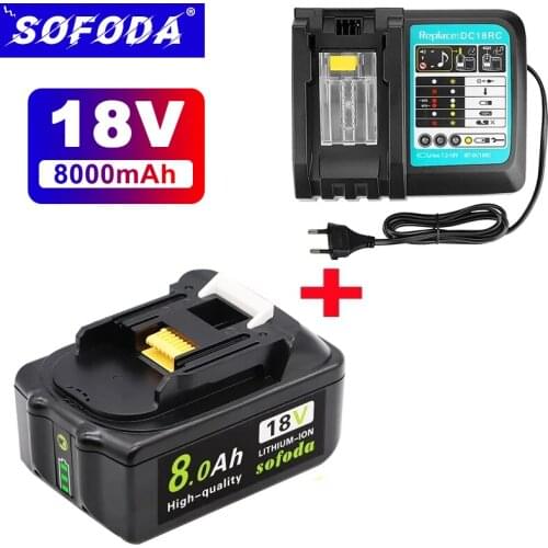 BL1860 Rechargeable Battery 18 V 8000mAh Lithium Battery for Makita 18v Battery BL1840 BL1850 BL1830 BL1860B LXT 400+Charger