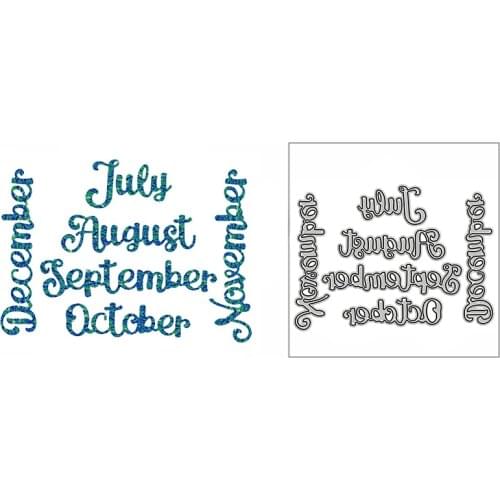 New Months Words July to December 2021 Metal Cutting Dies for DIY Scrapbooking and Card Making Decor Embossing Craft No Stamps