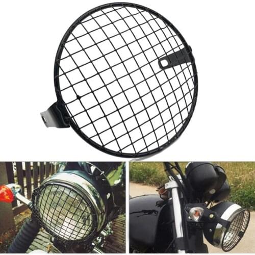 Durable Motorcycle Square Grid Metal Headlight Grille Protector Guard Cover Case Easy to install no additional tools required
