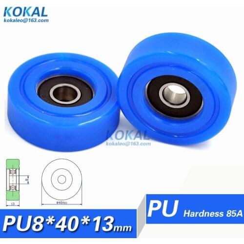 [PU0840-13] 1PCS PU outer diameter 40mm 608RS DIY machine low ball bearing sliding roller wheels 8*40*13 rubber TPU bearing