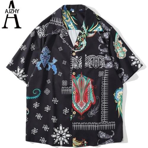 Shirts Men Vintage Beach Summer Short Sleeve Hawaiian Shirt Japanese Streetwear Button Up Casual Shirts for Men Fashion Tops