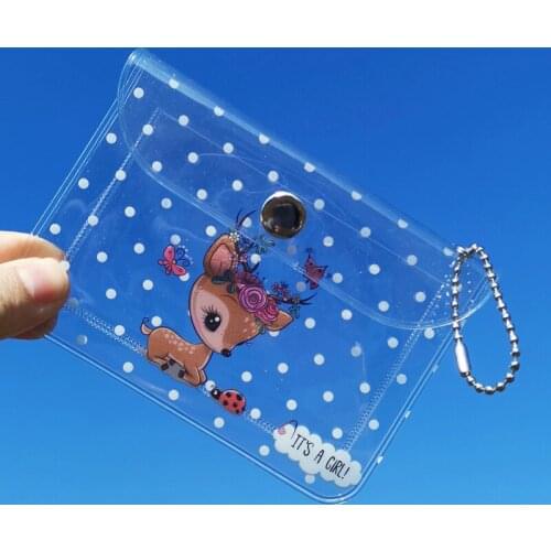 Sharkbang Kawai Transparent Cartoon Portable ID Credit Bank Bus Card Key Holder Cute Card Protective Case School Stationery