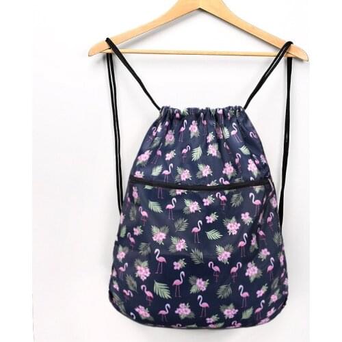 Foldable Waterproof String Backpack for Gym Workout Outdoor Running Travel Cartoon School Eco Friendly Shopping Bag with Zipper