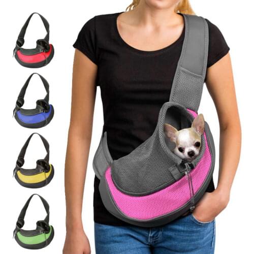 Pet Dog Cat Sling Carrier Breathable Travel Safe Sling Bag Puppy Kitten Outdoor Mesh Oxford Single Comfort Handbag Tote Pouch