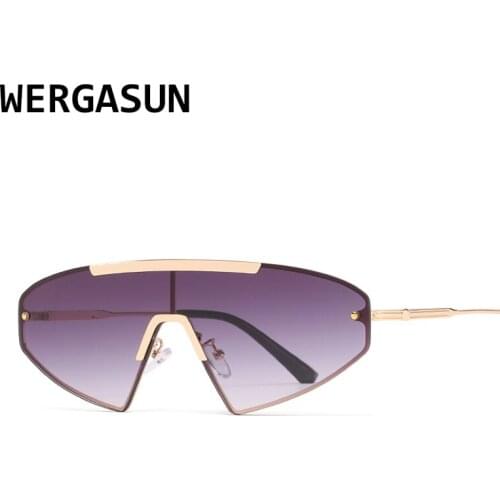 WERGASUN Ladies Sunglasses Women Rimless Luxury Brand Sun Glasses UV400 Men Retro Eyewear Gradient