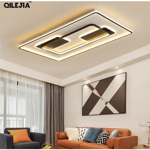 Modern Led Ceiling Lights For Living Room Bedroom White And black Color Led Ceiling Lights Fixtures AC 110V-AC260V with remote