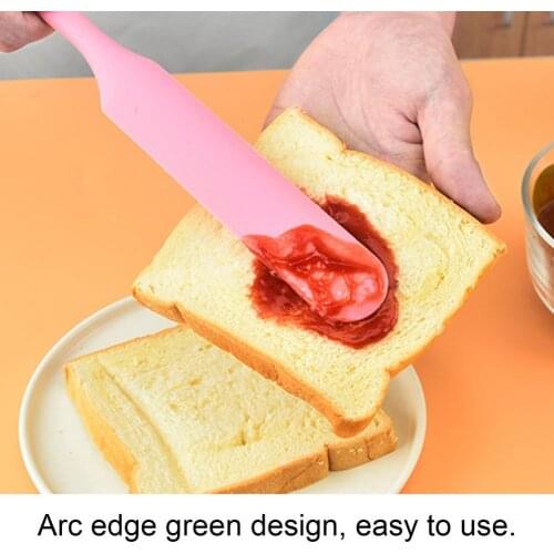 Slim Spatula Non-Stick Long Handle Heat-resistant Silicone Jar Smoothies Baking Spatula for Stirring