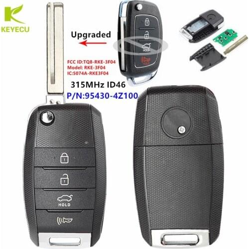 KEYECU Replacement Upgraded Remote Key Fob 315MHz ID46 for Hyundai Santa Fe 2012-2015 FCC: TQ8-RKE-3F04 (US market)