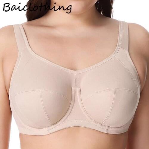 Big Womens Bras Support Bounce Control Underwire Bralette Full Coverage Plus Size X-Back Bra Black Red DD E F G H Cups Lingerie