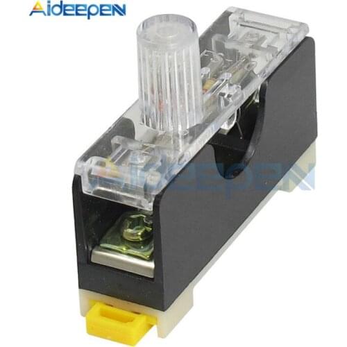 1Pcs FS101 10A 6*30mm Fuse Socket With Indicator Light DIN RAIL Mounted Fuse