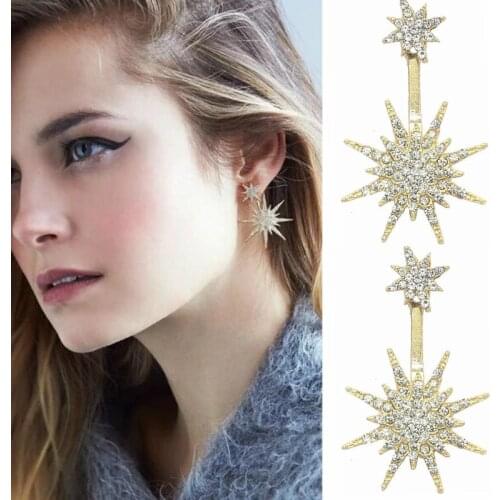 1 Pcs Luxury Sun Moon Drop Earrings Rhinestone Punk Earrings Womens Jewelry Gold Bohemian Retro Creative Fashion Earrings