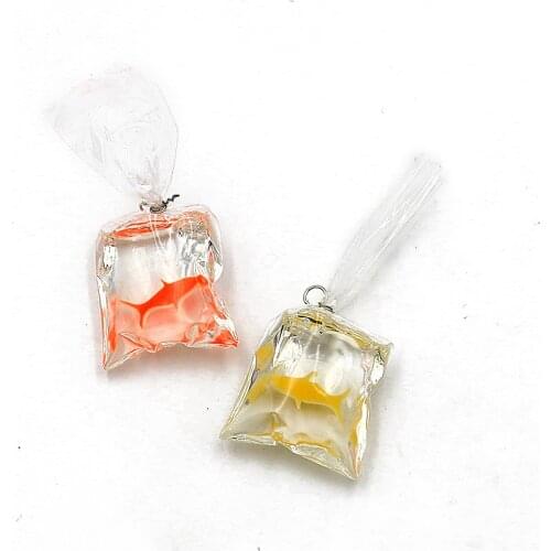 10pcs 2Color Transparent Resin Goldfish Charms Small Fish In Water Bag Jewelry Pendant Fish Bag Earrings Pendant Handmade DIY Ma