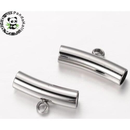 10pcs 304 Stainless Steel Tube Hanger Links Bail Beads Connectors for Jewelry Making DIY Bracelet Necklace 9x17x5mm Hole: 2mm