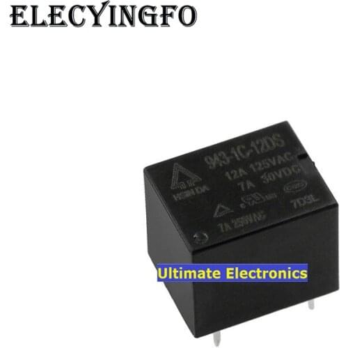 10pcs relay 943-1C-12DS 12VDC 12A conversion 5 foot DC12V opening and closing T73