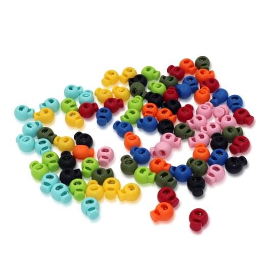 100pcs/lot Single Hole Plastic Toggle Spring Loaded Elastic Drawstring Paracord Rope Cod Lock Clip End Luggage Lanyard Stopper