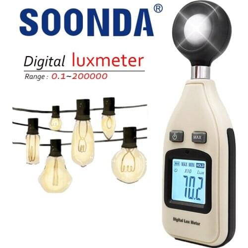 2-in-1 Digital Light Meter Photography 200000 Lux/FC 0.1Lux Illuminometer Photometer Enviroment Lighting Tester Original LuxTest