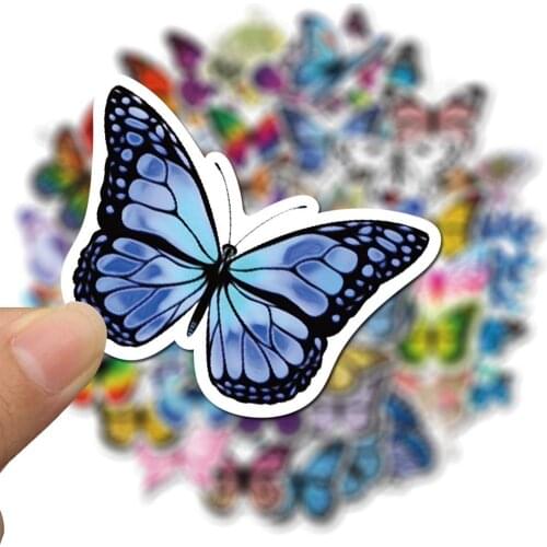 50 Color Butterfly Graffiti Waterproof Stickers For Suitcase Laptop