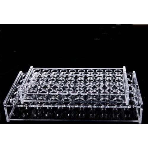 50Holes Lab Sample Bottle Rack Reagent Analytical Bottle Holder Perspex Chromatographic Bottle Rack For 2/3/5ml/10ml/20ml-60ml