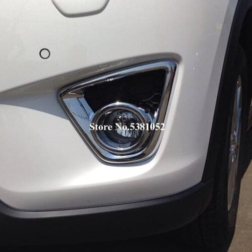 ABS Chrome Front Foglight Cover For Mazda CX-5 CX5 Accessories 2013 2014 Fog Lamp Frame Trim Sticker Front Fog Light Cover