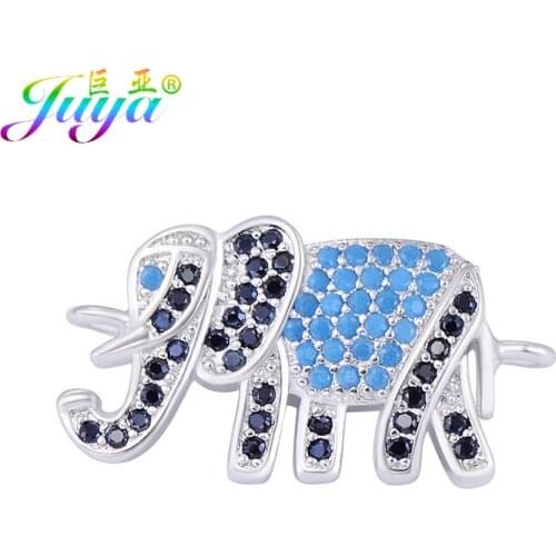 DIY Jewelry Making Accessories Micro Pave Zircon Charms Animal Elephant Connectors For Women Men Bracelets Necklace Making