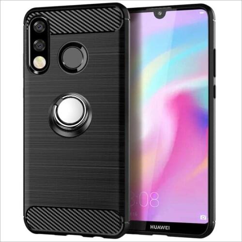 Huawei Honor 20S MAR-LX1H RU 6.15" Case Luxury Brushed Carbon Fiber Case For Huawei honor 20S Magnetic Ring Holder Cover