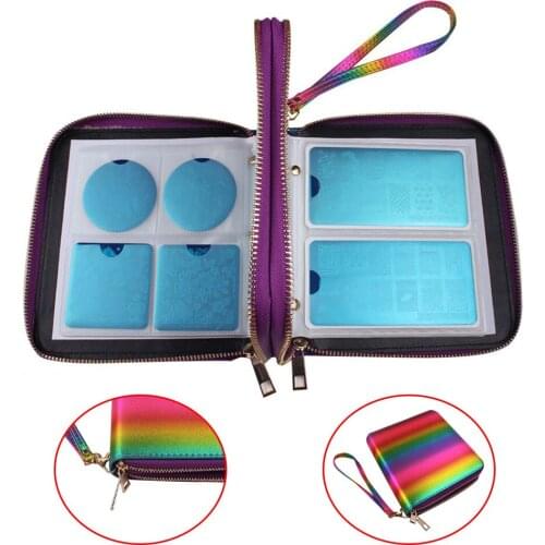 Nail Plate Organizer 120Slots Rainbow Color Nail Art Case/Bag/Organizer