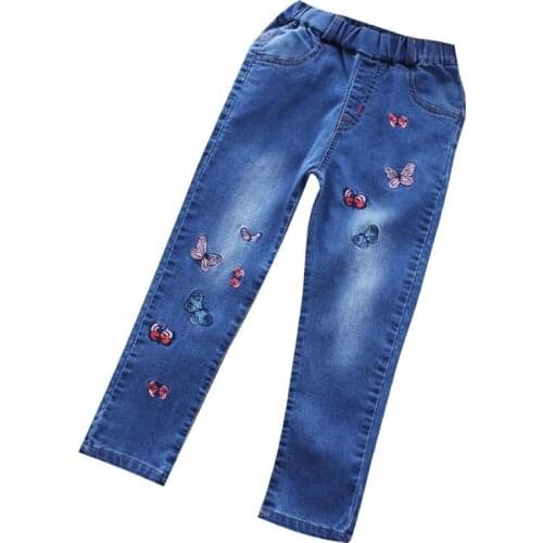 Kids Girls Jeans Kids Clothing Pants For Girls Spring/Autumn Trousers Children Fashion Jeans Elastic Waist For Baby Jeans